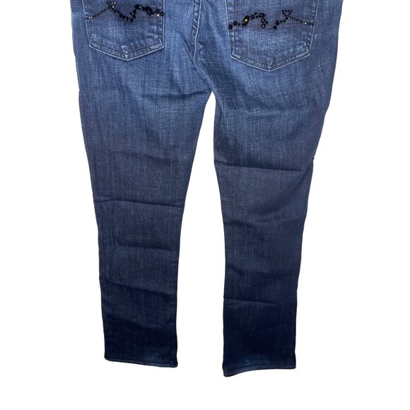 7 For All Mankind Jeans Womens Size 28 Small Rocker Bootcut Denim Pants Blue - Picture 8 of 12